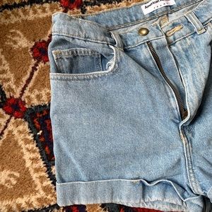 American Apparel high waisted denim shorts